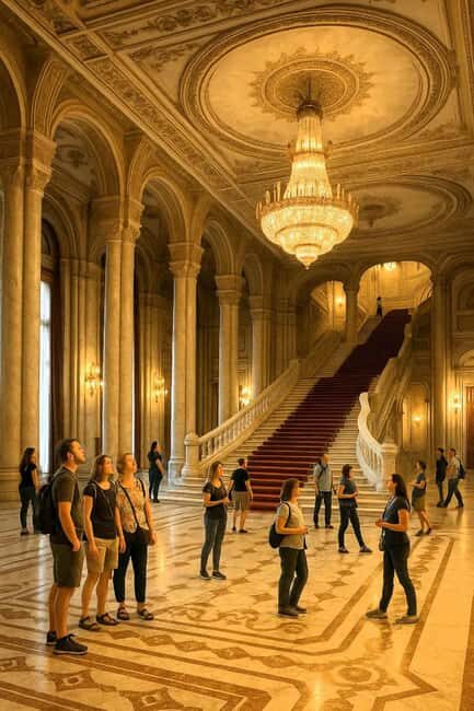 Bucharest: Parliament, Ceausescu House & Village Museum Tour - Palace of the Parliament: a political machine made of stone