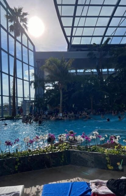 Bucharest: Therme Night Show Ticket with Transfer - Yoga and Pilates included: built-in structure for a busy day