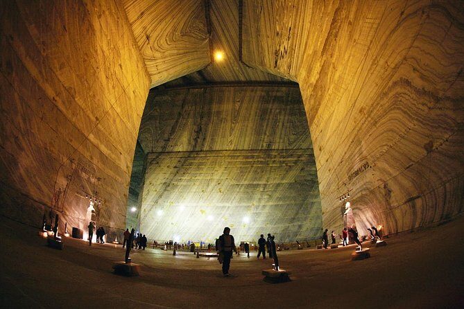 Salt Mine , Lunch at Winery & Dracula Grave - Private Tour - Entering Unirea Salt Mine: 208 meters down, 12°C up